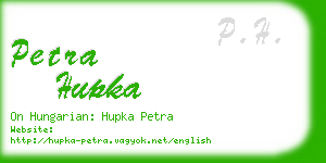 petra hupka business card